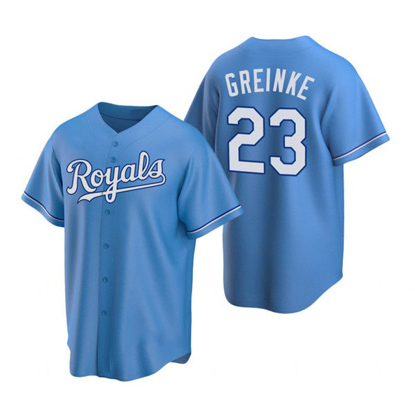 Kansas City Royals #23 Zack Greinke Light Blue Jereymy Cool Base Stitched Jersey