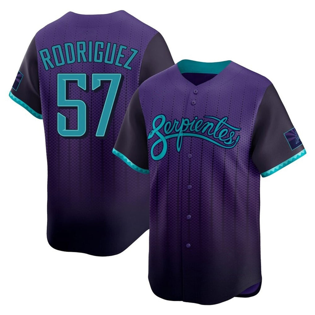 Arizona Diamondbacks #57 Eduardo Rodriguez Player Purple Jereymy City Connect Limited Home Game Stitched Jerseys