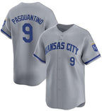 Kansas City Royals #9 Vinnie Pasquantino Gray Jereymy 2024 Away Limited Stitched Jersey