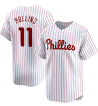 Philadelphia Phillies #11 Jimmy Rollins White Jereymy Home Limited Stitched Jersey