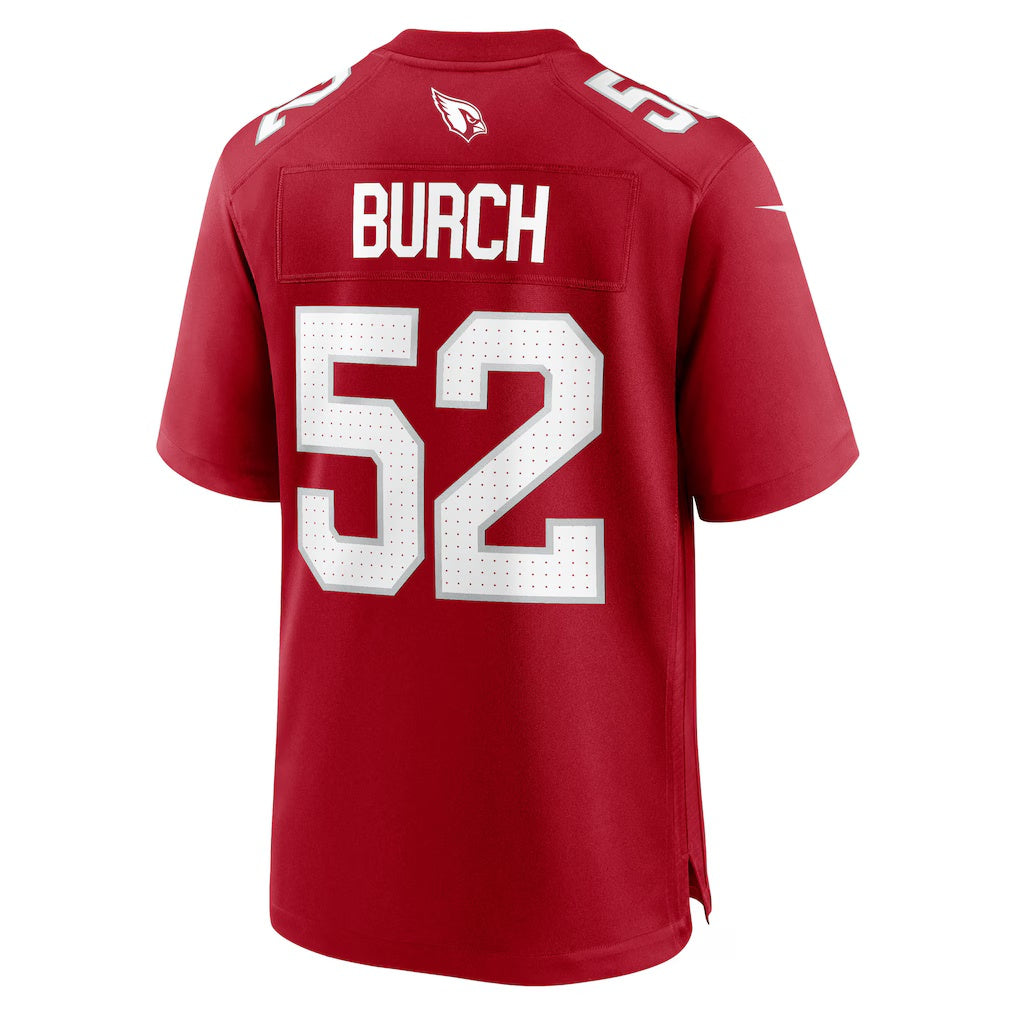 A.Cardinals #52 Jordan Burch Cardinal Jereymy Team Game Jersey