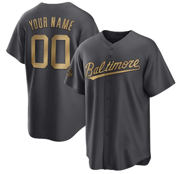 Custom Baltimore Orioles Active Player Charcoal Jereymy 2022 All-Star Cool Base Stitched Jersey