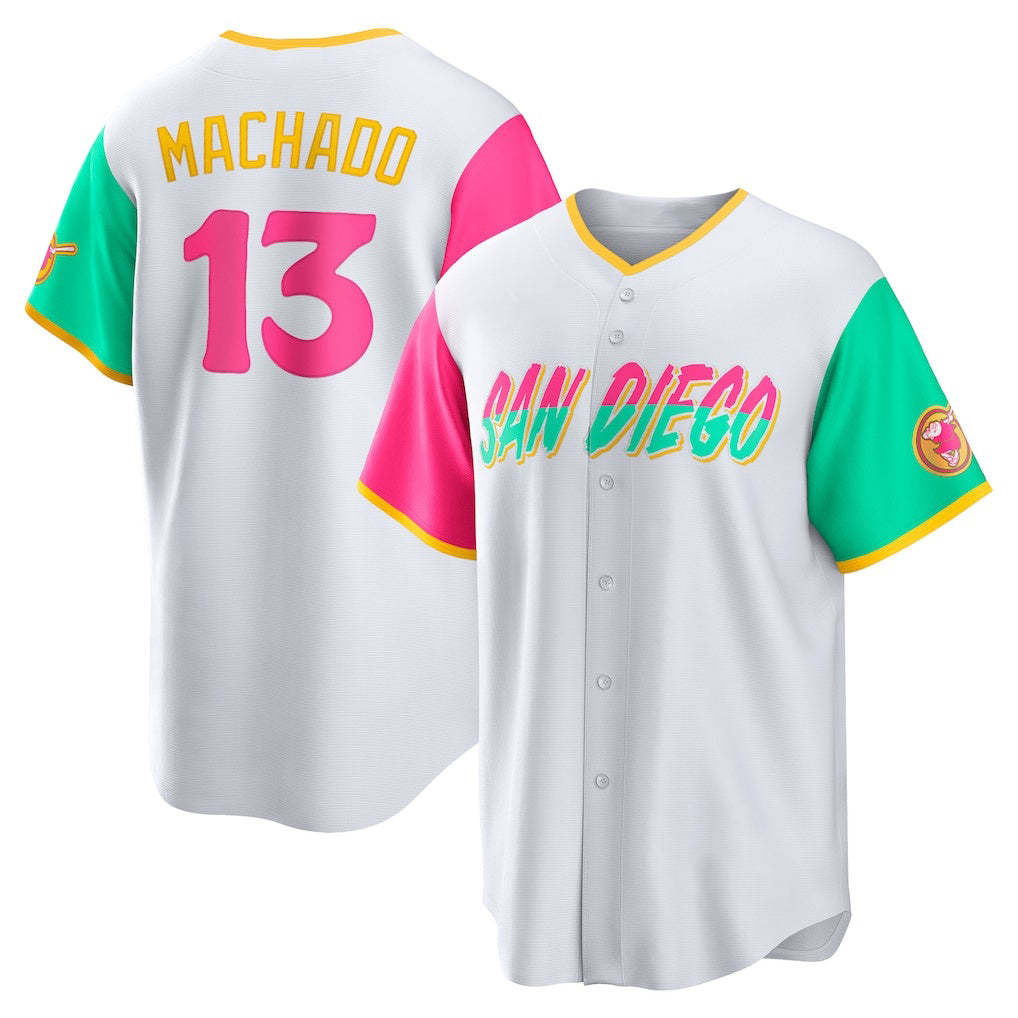San Diego Padres #13 Manny Machado White Jereymy City Connect Replica Player Jersey