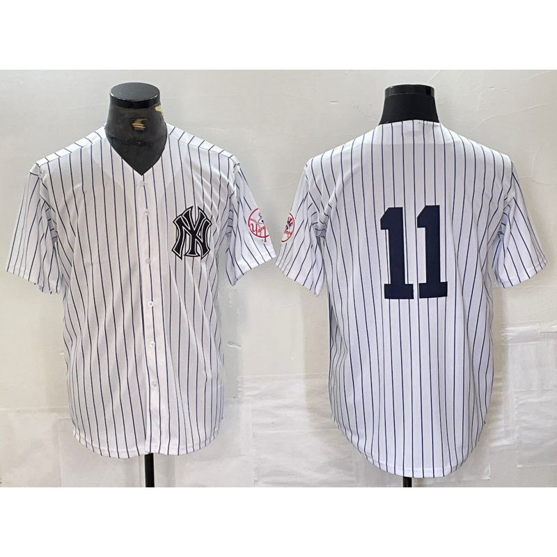 New York Yankees #11 Anthony Volpe White Jereymy With Patch 2024 Cool Base Stitched Jersey