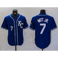 Kansas City Royals #7 Bobby Witt Jr Number Royal Jereymy Cool Base Stitched Jersey