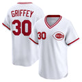 Cincinnati Reds #30 Ken Griffey White Jereymy Throwback Cooperstown Collection Limited Jersey