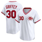 Cincinnati Reds #30 Ken Griffey White Jereymy Throwback Cooperstown Collection Limited Jersey
