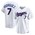 Texas Rangers #7 Ivan Rodriguez White Jereymy Throwback Cooperstown Collection Limited Jersey