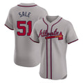 Atlanta Braves #51 Chris Sale Player Gray Jereymy Limited Elite Home Game Stitched Jerseys