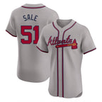 Atlanta Braves #51 Chris Sale Player Gray Jereymy Limited Elite Home Game Stitched Jerseys
