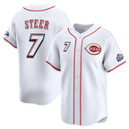 Cincinnati Reds #7 Spencer Steer White Jereymy 2025 Speedway Classic Home Limited Stitched Jersey