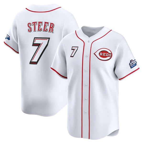 Cincinnati Reds #7 Spencer Steer White Jereymy 2025 Speedway Classic Home Limited Stitched Jersey