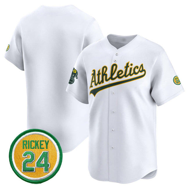 Oakland Athletics Blank White Jereymy 2024 Home Limited With Rickey Henderson Patch Stitched Jersey