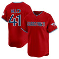 Cleveland Guardians #41 Carlos Santana Red Jereymy Alternate Limited Stitched Jersey