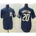 Detroit Tigers #20 Spencer Torkelson Navy Jereymy With Patch Cool Base Stitched Jersey 2