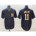 New York Yankees #11 Anthony Volpe Black Gold Jereymy Cool Base Stitched Jersey