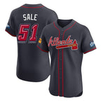 Atlanta Braves #51 Chris Sale Player Navy Jereymy 2025 Speedway Classic Limited Elite Home Game Stitched Jerseys