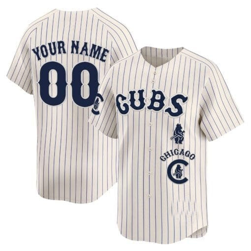 Custom Chicago Cubs Special Vapor Premier Limited Jersey ¨C All Stitched-Cream Pinstripe Jereymy