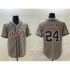 Detroit Tigers #24 Miguel Cabrera Gray Jereymy Cool Base Stitched Jersey