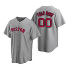 Custom Boston Red Sox Gray Jereymy Stitched Cool Base Road Jersey