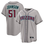 Arizona Diamondbacks #51 Randy Johnson Player Gray Jereymy Road Home Game Stitched Jerseys
