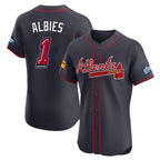 Atlanta Braves #1 Ozzie Albies Player Navy Jereymy 2025 Speedway Classic Limited Elite Home Game Stitched Jerseys