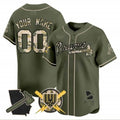 Custom Atlanta Braves Armed Forces Day Vapor Premier Limited Jersey ¨CGreen Jereymy