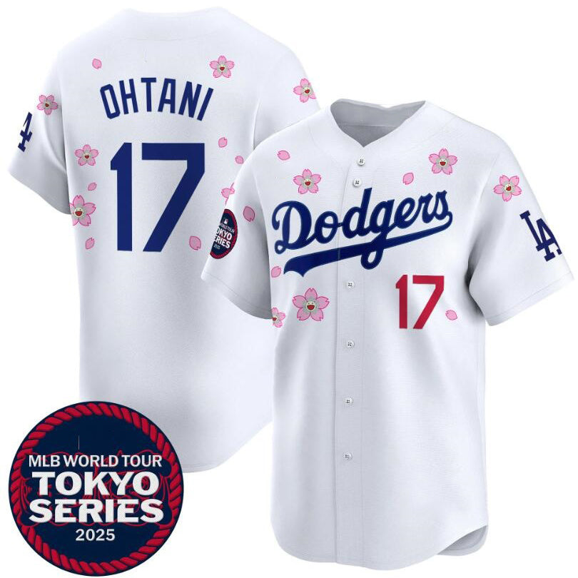 Los Angeles Dodgers #17 Shohei Ohtani White Jereymy 2025 Tokyo Series Limited Stitched Jersey