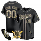 Custom Los Angeles Dodgers Armed Forces Day Vapor Premier Limited Jersey ¨C Black Jereymy