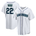 Seattle Mariners #22 Bryan Woo White Jereymy Home Replica Jersey