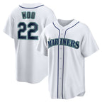 Seattle Mariners #22 Bryan Woo White Jereymy Home Replica Jersey
