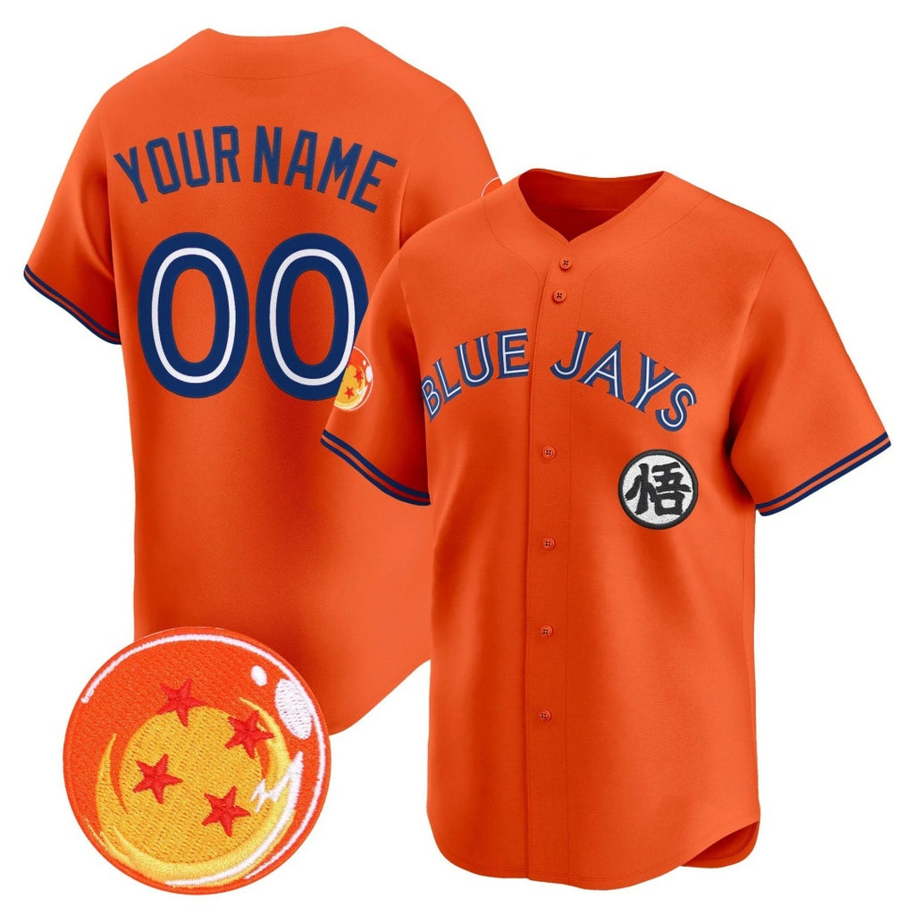 Custom Toronto Blue Jays x Dragon Ball Orange Jereymy Vapor Premier Limited Jersey - All Stitched