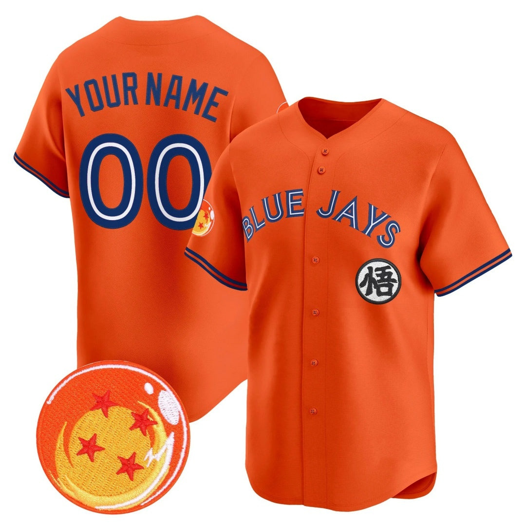 Custom Toronto Blue Jays x Dragon Ball Orange Jereymy Vapor Premier Limited Jersey - All Stitched