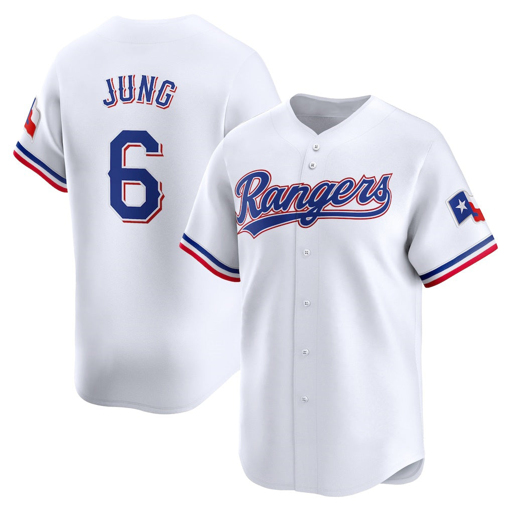 Texas Rangers #6 Josh Jung White Jereymy Home Limited Player Jersey