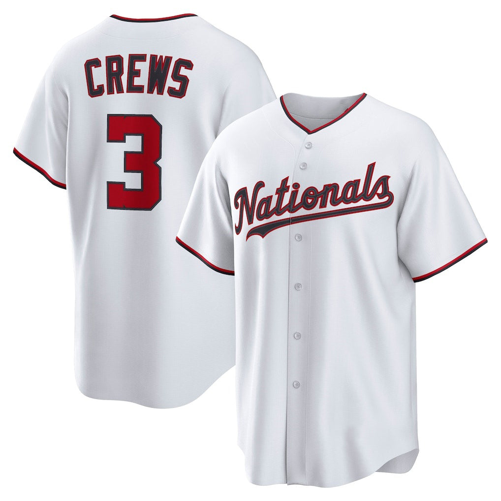 Washington Nationals #3 Dylan Crews White Jereymy Home Replica Jersey
