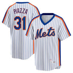 New York Mets #31 Mike Piazza White Jereymy Home Cooperstown Collection Player Jersey
