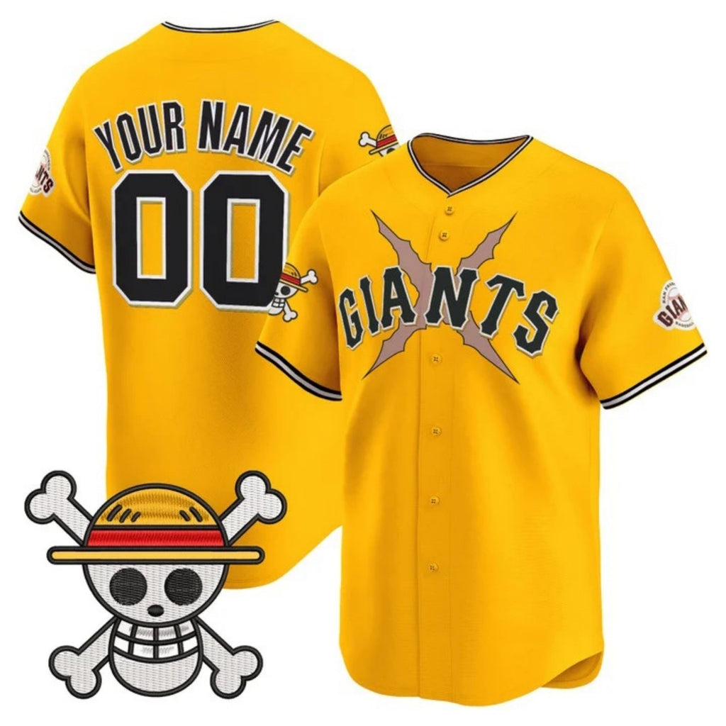 Custom San Francisco Giants x One Piece Gold Jereymy Vapor Premier Limited Jersey - Stitched