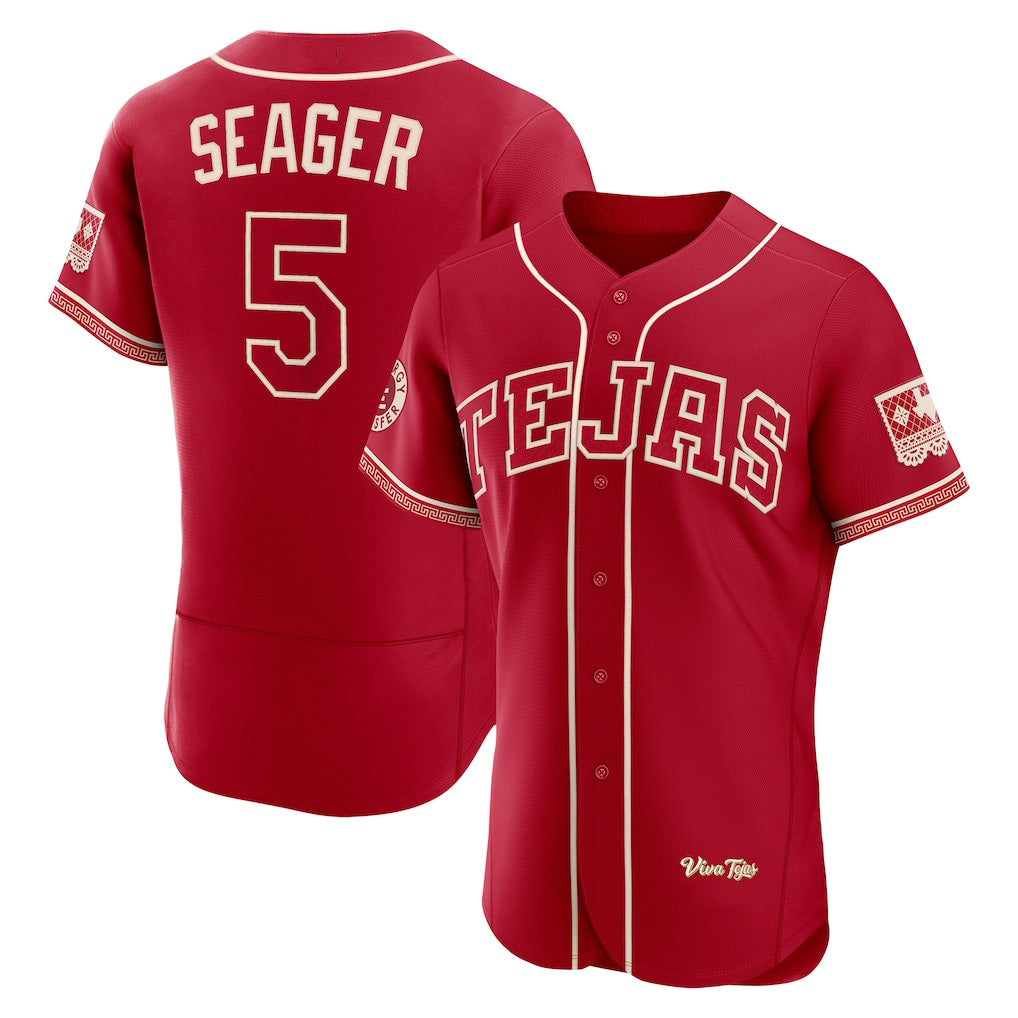 Texas Rangers #5 Corey Seager Red Jereymy 2026 City Connect Authentic Sponsor Patch Jersey