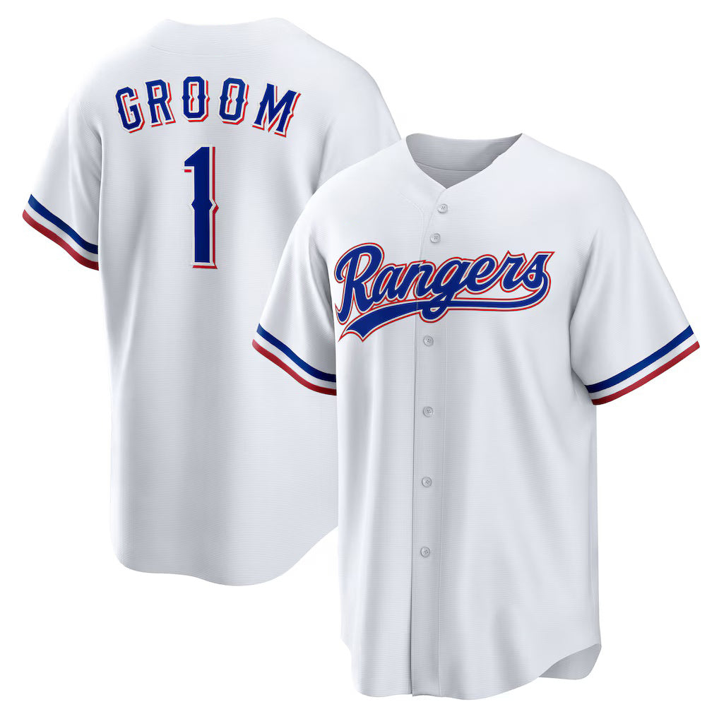 Texas Rangers #1 Groom Home White Jereymy Replica Jersey