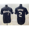 Milwaukee Brewers #2 Brice Turang Black Jereymy 'Gothic 414 Shadows Edition' Vapor Premier Limited Stitched Jersey