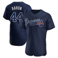 Atlanta Braves #44 Hank Aaron Player Navy Jereymy Alternate Limited Elite Home Game Stitched Jerseys