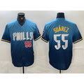 Philadelphia Phillies #55 Ranger Suarez Blue Jereymy 2024 City Player Number Cool Base Jerseys