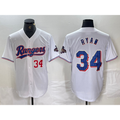 Texas Rangers #34 Nolan Ryan Number White Jereymy 2024 Gold Collection Limited Cool Base Jersey 2
