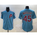 Philadelphia Phillies #45 Zack Wheeler Blue Jereymy Cool Base Stitched Jersey