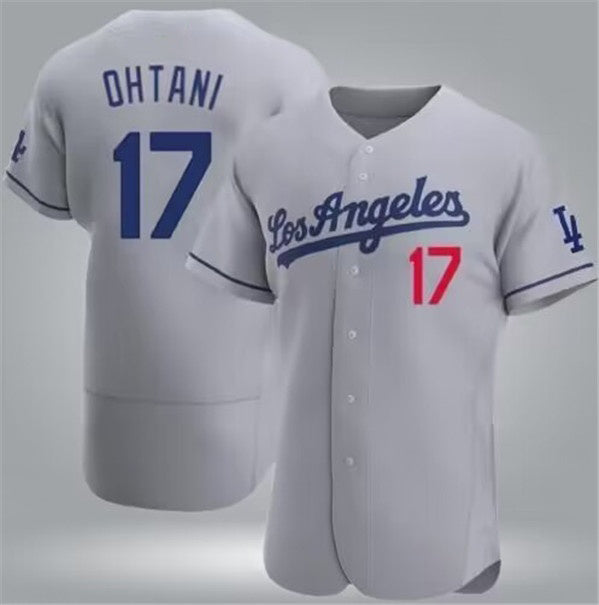 Los Angeles Dodgers #17 Shohei Ohtani Gray Jereymy Flex Base Stitched Jersey