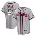 Atlanta Braves #51 Chris Sale Player Gray Jereymy USA 250 Fourth Of July Limited Home Game Stitched Jerseys