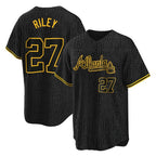 Atlanta Braves #27 Austin Riley Player Black Jereymy Snake Skin City Home Game Stitched Jerseys