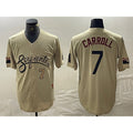 Arizona Diamondbacks #7 Corbin Carroll Number 2021 Gold Jereymy City Connect Cool Base Stitched Jersey 2