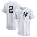 New York Yankees #2 Derek Jeter White Jereymy Home Elite Player Jersey