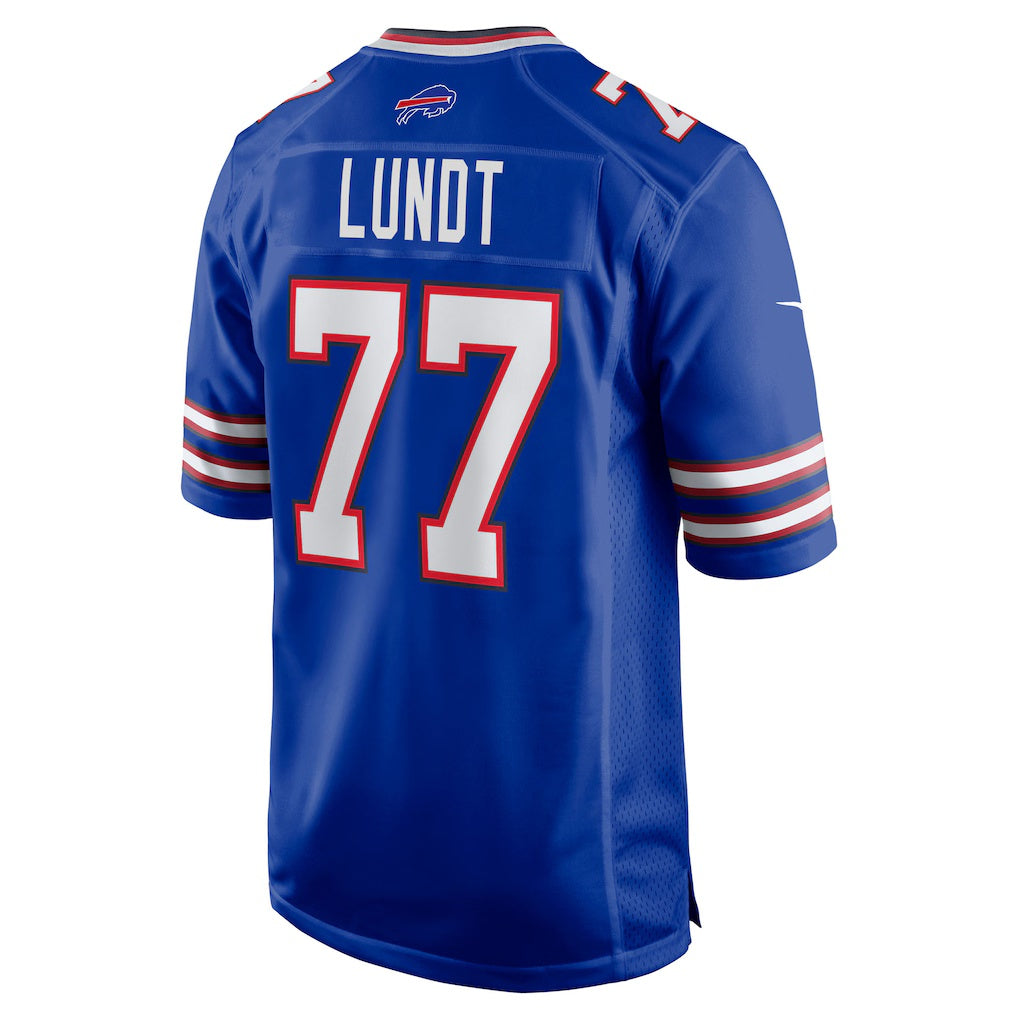 B.Bills #77 Chase Lundt Royal Jereymy Team Game Jersey